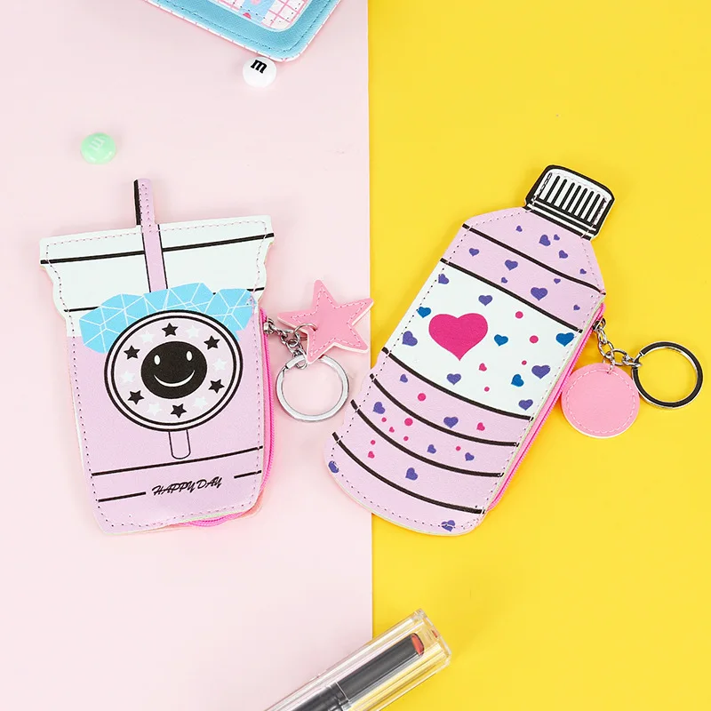 

2017 Japanese Korean Ice Cream Children Purse Cartoon Key Button Wallet Creative Fun Earphone Bag