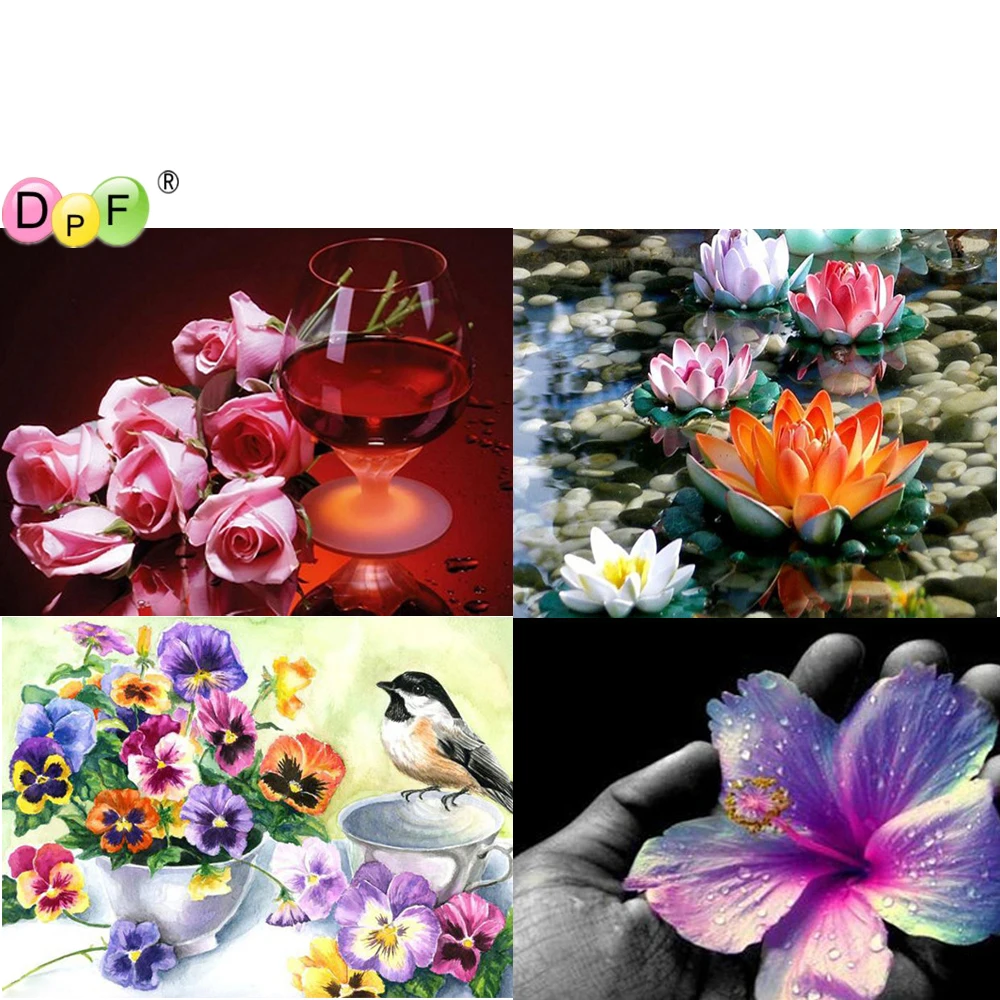 DPF 5D Round/Square full Diamond Painting Cross Stitch flower Embroidery Mosaic Needlework kits Home Decor | Дом и сад