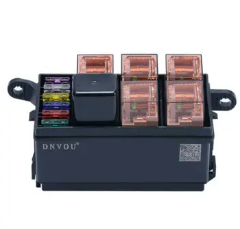 

High quality 1PC 6 Way Auto fuse Box assembly with 40A+5Pin 40A relay and fuses