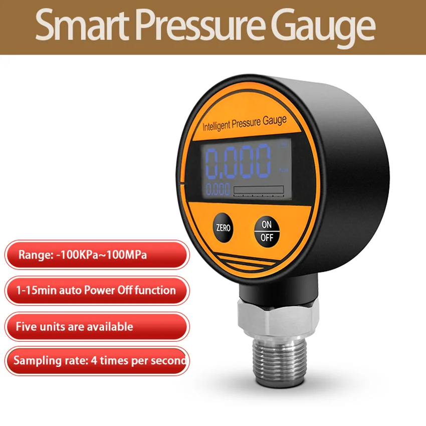 Vacuum Gauge Air Oil Digital Pressure Gauge Pump Water Negative Pressure Mpa Psi Bar Pressure