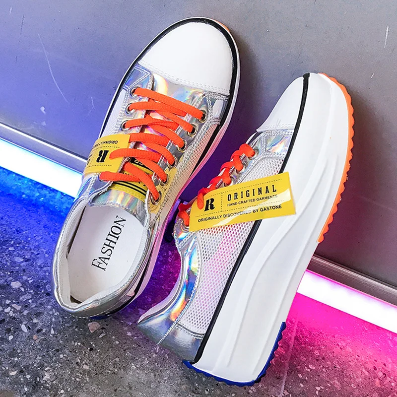 fashion women platform casual shoes mixed colors designer ladies breathable sneakers summer chunky female mesh flats for woman (10)