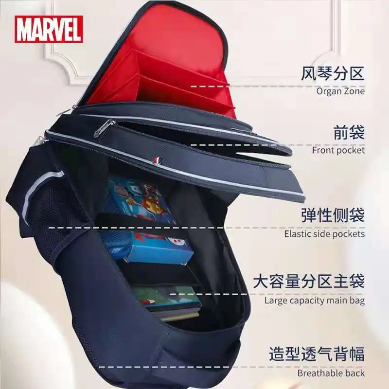 Disney New School Bags For Boys Primary Student Shoulder Orthopedic Backpack Grade 1-5 Large Capacity Spider Man Mochilas