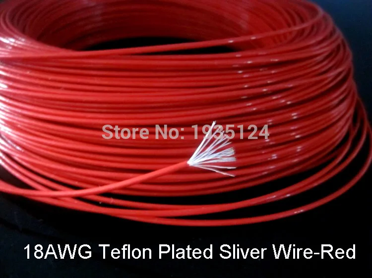 Red 95 м 18AWG прозрачный FEP посеребренный медный провод - Цвет: Red