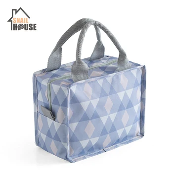 

Snailhouse Convenient Lunch Bag Waterproof Fresh Food Pouch Square Zipper Bag Portable Thermal Insulated Cooler Picnic Lunch Box