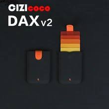 Nova Chegada DAX V2 Mini Magro Cartão Portátil Titulares Puxado 5 Cartões de Dinheiro Mulheres Curtas Design Homens Carteira Cor Gradiente bolsa