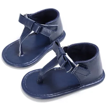

Baby Kids Girls PU Leather Bowknot Flip-flops Prewalker Infants Baby Footwear Crib Shoes