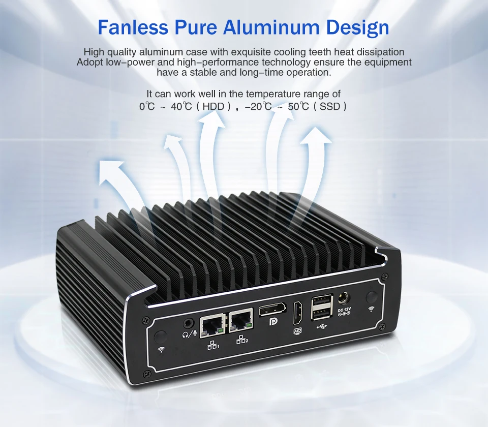 Yanling Fanless Intel Core I3 1010u Mini PC - 2 LAN Ports, Windows 11 OS Description Image.This Product Can Be Found With The Tag Names Barebone Mini PC, Computer Office, Pc