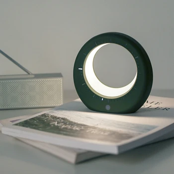 

Simple Design Hidden Moon Night Light Alarm Clock USB Rechargeable Table Lamp