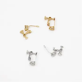 

2stks/part modern earring accessories DIY golden ear clip converter ringless earring spiral ear clip ear hook jewelry