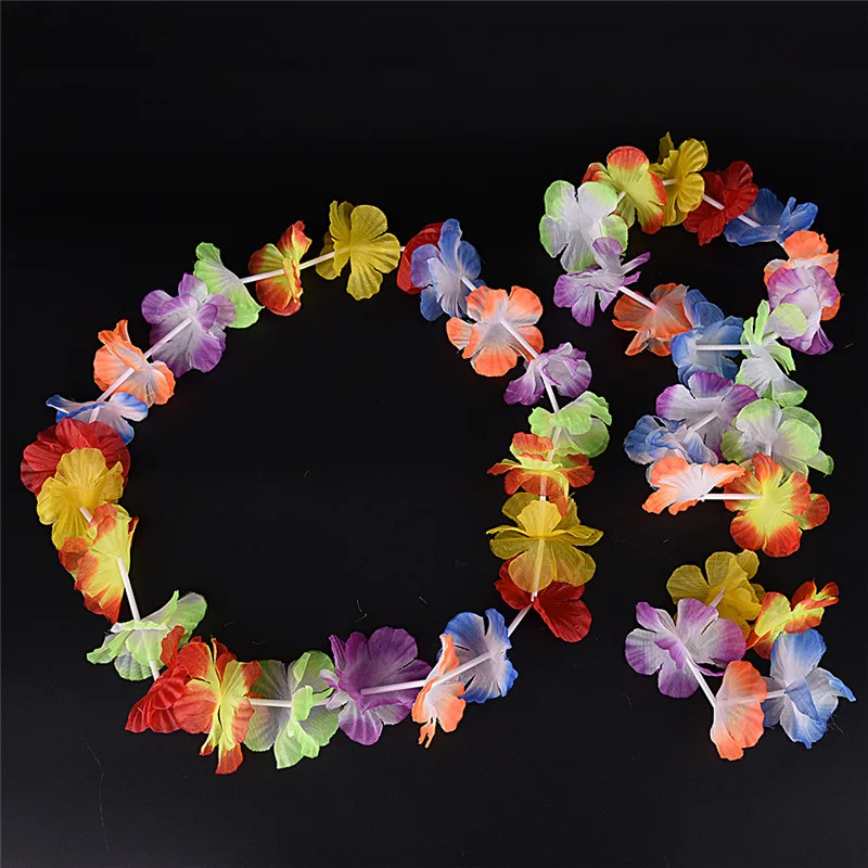 4Pc Hawaiian artificial Flowers leis Garland Necklace Fancy Dress