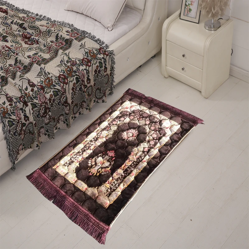 Dark brown 70x110 см мусульманский коврик для молитвы напольный коврик садовый паломничества большие ковры для гостиной, для дома, гостиной Спальня прикроватный Прямоугольный Коврик - Цвет: Dark brown