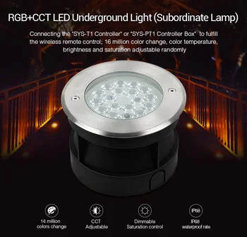 

New MiBOXER SYS-RD2 9W RGB+CCT LED Underground Light DC24V 2700-6500K Wireless Remote Control WiFi DMX512 Support IP68 Waterproo