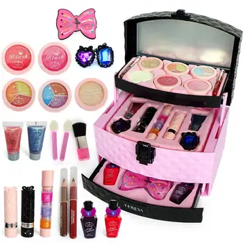 

Professional Beauty Box Children's Makeup Showcase Makeup Box 21pcs Powder Eyebrow Pencil Blush Double Makeup Box Kid Makeup Set