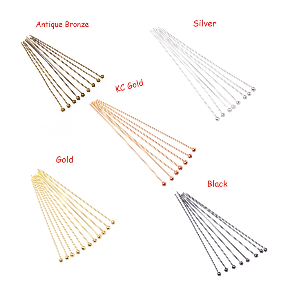 

100pcs/lot 16-40mm Ball Head Pins Needles Hole Beads Pearl Needles Pins Beads Connect Pins For Diy Jewelry Making Findings
