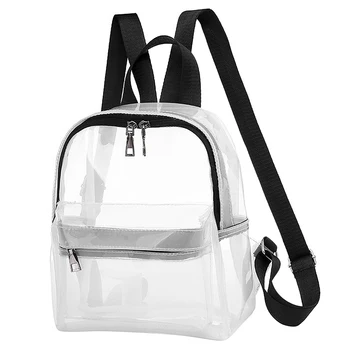 

Fashion Clear Transparent PVC See Through Mini Backpack Cute School Book Bag White