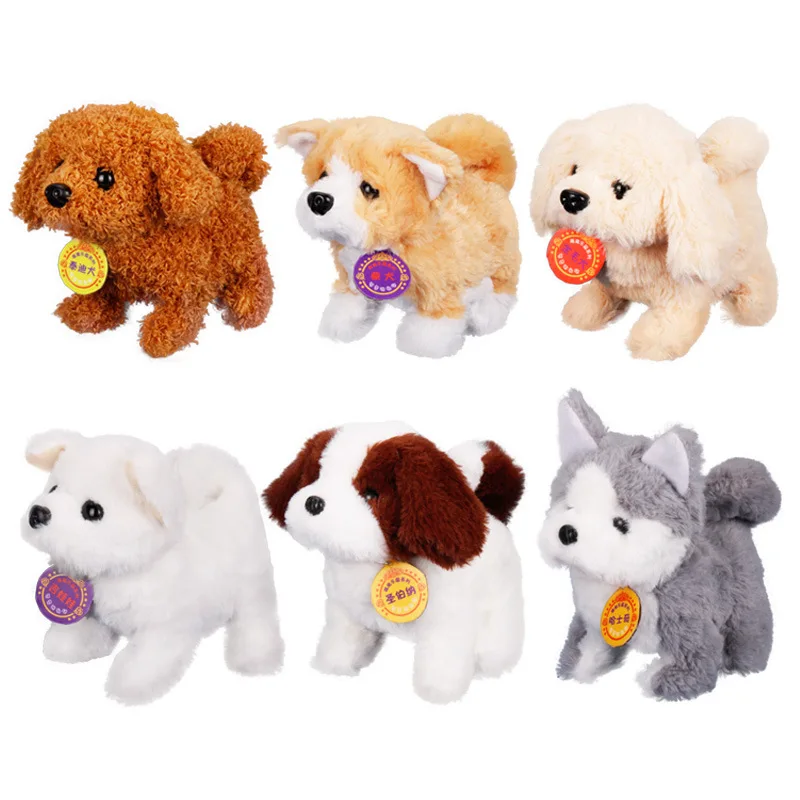 New Nora Mini Pet Electric Dog Can Walk Or Wag Its Tail Imitation Plush Teddy Husky Children's Pet Dog Festival Gift 5