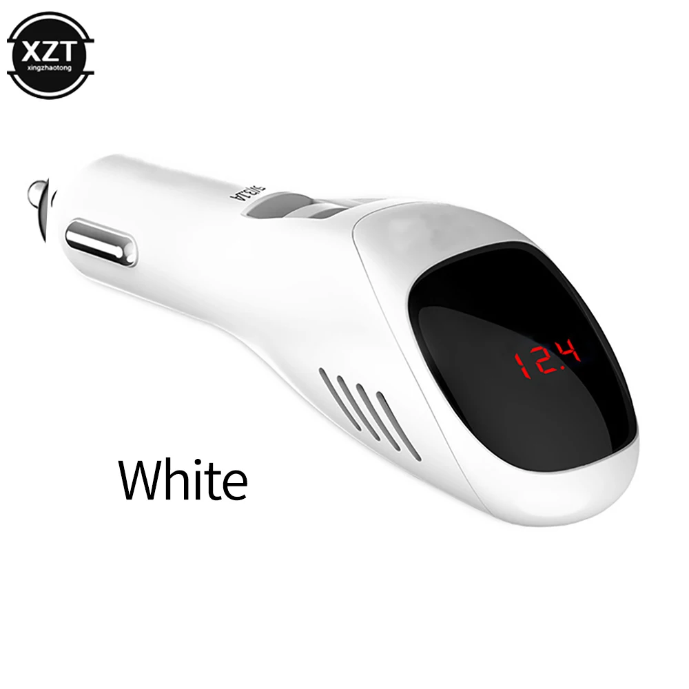 Air Purifier Car Air Purifier 12V 24V Negative Ions Air Cleaner Ionizer Freshener Auto Mist Dual USB Fast Car Charger HD Digital Display