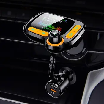 

Car FM Transmitter Pantalla A Color Bluetooth 5.0 Wireless Modulator Mp3 Player QC 3.0 Dual USB Charger Voice Broadcast
