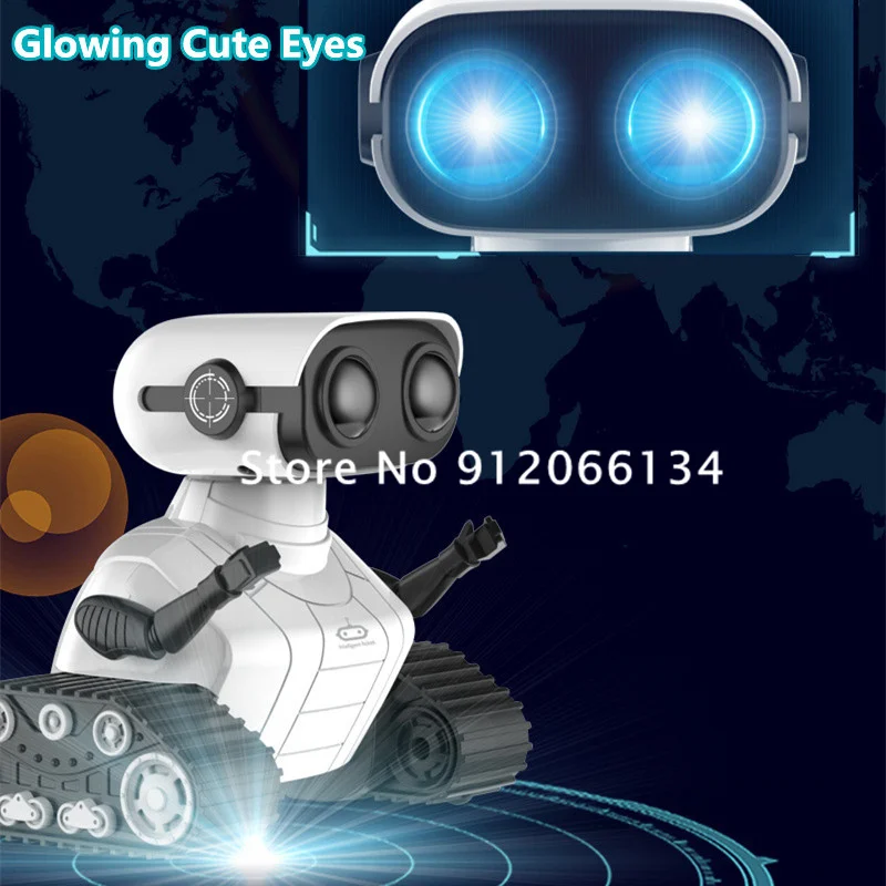 Sci-fi Styling RC Smart Robot Rotation Auto Presentation Eye Lighting Music Smart Walking Space Remote Control Robot Kids Toy 5