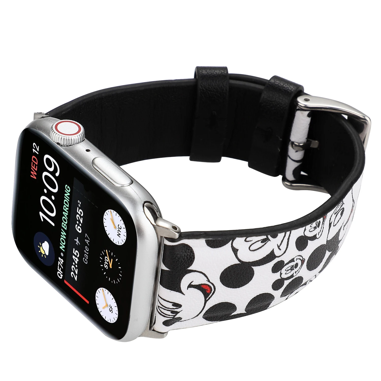 Кожаный ремешок с мультяшным принтом для Apple Watch band 40 мм 44 мм браслет с подвеской в виде мыши ремешок для iwatch Series 4 3 2 1 38 мм 42 мм