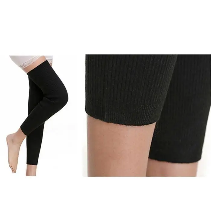 Women High Elastic Outdoor Knee Warmer Leg Warmer Gray, Black