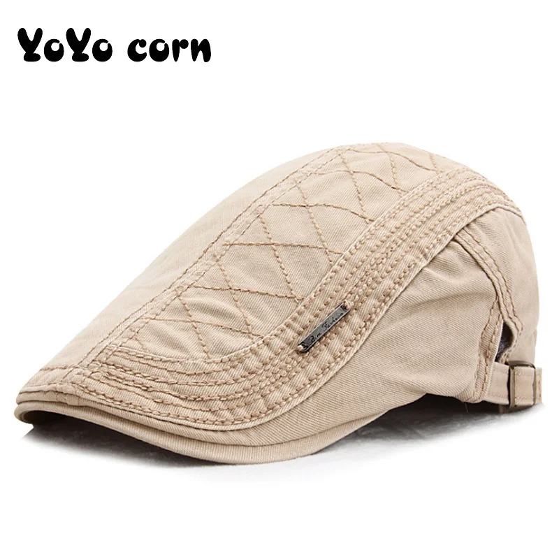 YOYOCORN, Весенняя и осенняя зимняя хлопковая однотонная Кепка в сетку, мужская повседневная Кепка в стиле ретро, Кепка унисекс