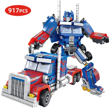 

917Pcs Technic Robots Building Blocks Transformation Number Robot Car Model Bricks Kits Set Toys for Children