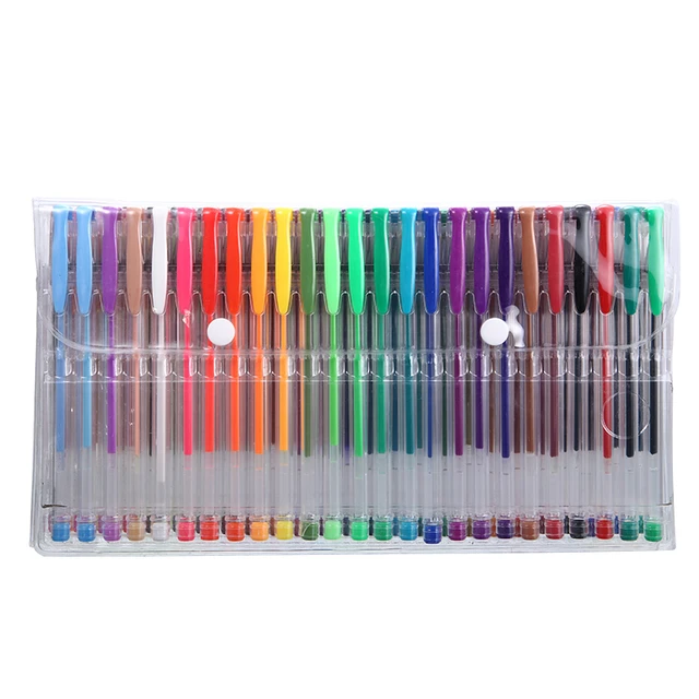 Color Gel Pen Set 100 Count for Adult Coloring Scrapbooking Doodling Comic Animation by Artist Grade