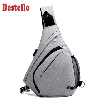 

Fashion Casual Style Single Shouder Strap Chest Pack Men Usb small Bag Shoulder Crossbody Bags Messenger Bags Handbags 2020