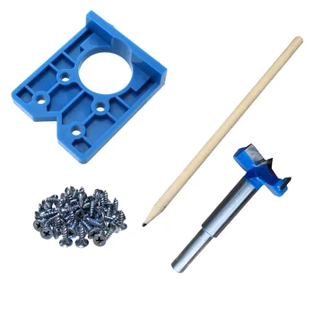 

35mm Hinge Drilling Jig Concealed Guide Hinge Hole Locator Woodworking Hole Opener Door Cabinet Accessories Tool