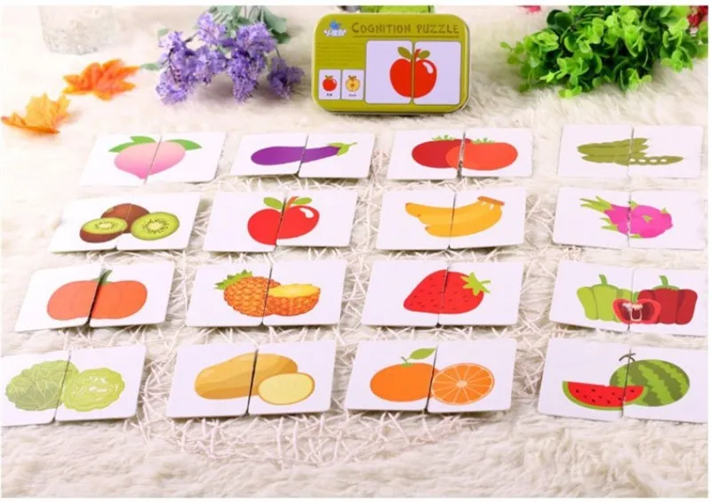 

Kids Montessori Educativos Fun English Word Pocket Flash Card Baby Learning Educational English table game Puzzle Match Jigsaw