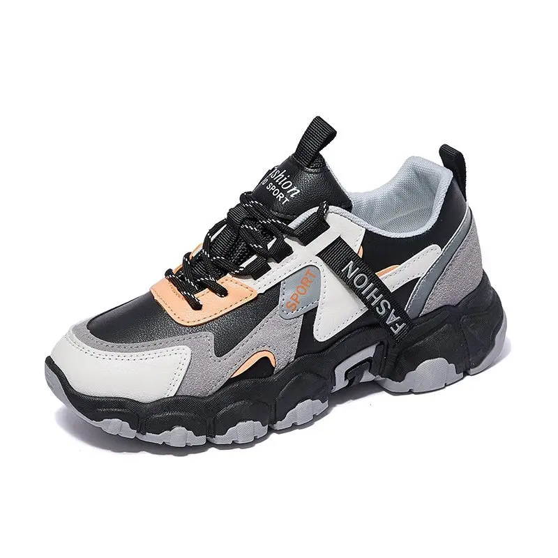 JINJIN WW45 Sneakers женская обувь на не сужающемся книзу массивном 2020; Сезон весна; Модная обувь; Цвет черный, бежевый; Большие размеры для женщин повседневные тренер обуви 2H85|Обувь без каблука| | АлиЭкспресс