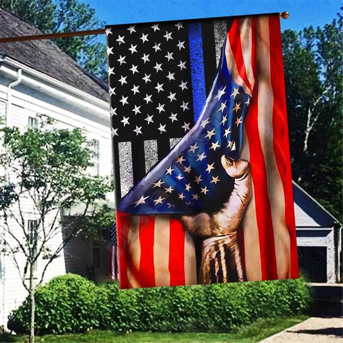 

Полицеский флаг, 3D полный принт, садовые флаги, подвесной домик, флаг, Садовый флаг, украшение, двусторонняя печать