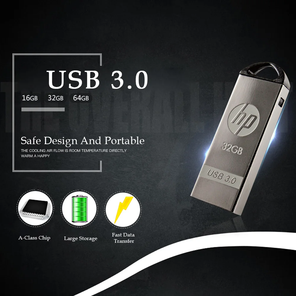 Hp мини металлический флеш-накопитель USB 3,0, 128 ГБ, 64 ГБ, 32 ГБ, 16 ГБ, флеш-накопитель для автомобиля, карта памяти, флэш-диск для хранения, флешка для ключей