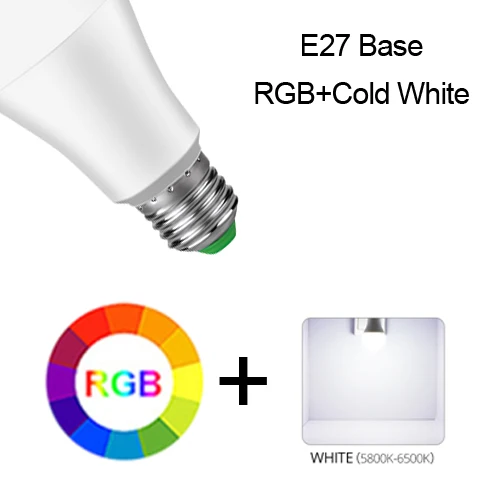 E27 RGBW Управляемая через приложение E27 Bluetooth лампа Ночной светильник с регулируемой яркостью 15 Вт 20 Вт 85-265 в умная лампа B22 RGBW RGBWW праздничный Декор атмосферный светильник - Испускаемый цвет: E27 RGBW