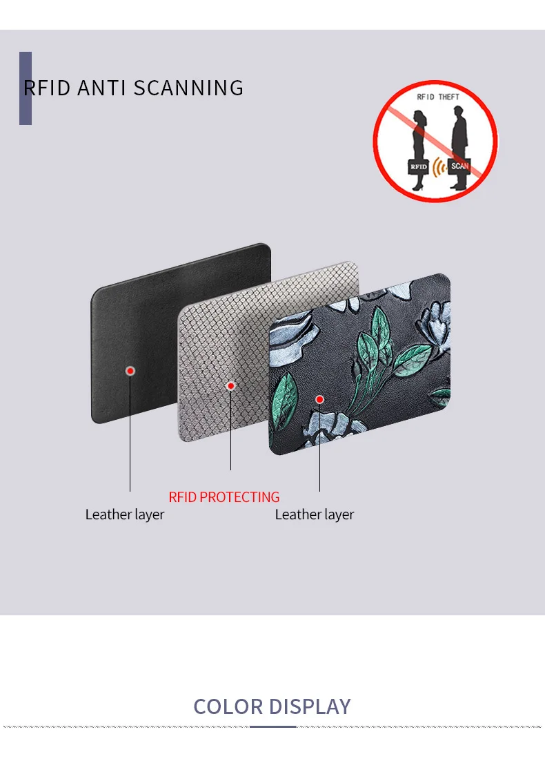 Брендовый кожаный RFID двойной держатель для карт на молнии, органайзер с розовым тиснением, вместительный чехол для кредитных карт, кошелек для путешествий