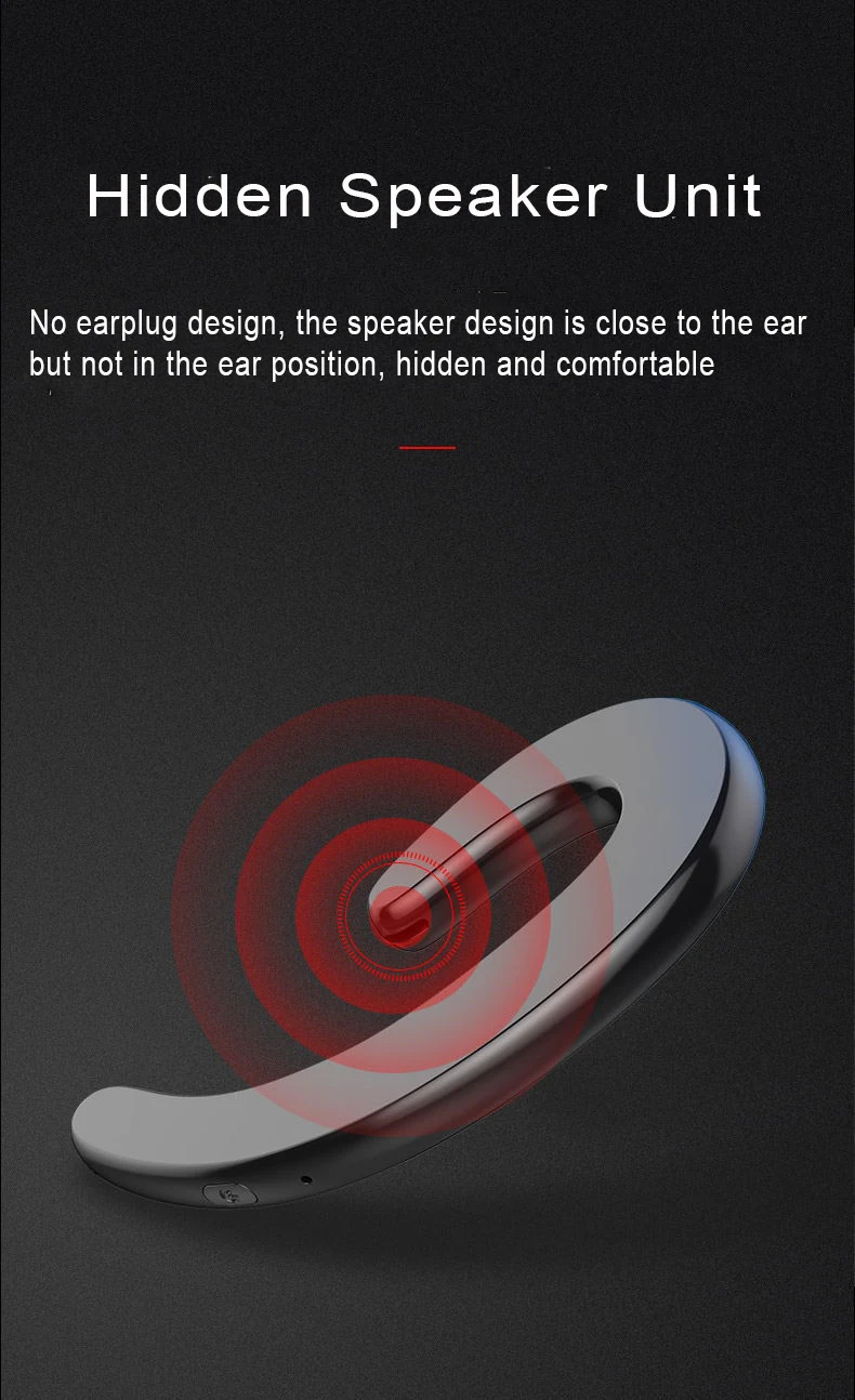 Fone de ouvido bluetooth não in-ear fone