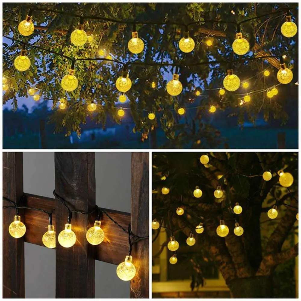 20/30/50 LED Crystal Solar Bulbs Fairy Lights Outdoor Waterproof String Lights for Garden Yard Home Wedding Christmas Decoration solar garden lanterns