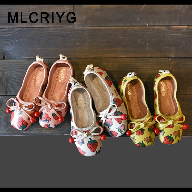 

New Autumn Kids Ballet Shoes Baby Girls Pink Princess Flats Children Bow Shoes Toddler Brand Sweet Shoes Party Soft Mary Jane