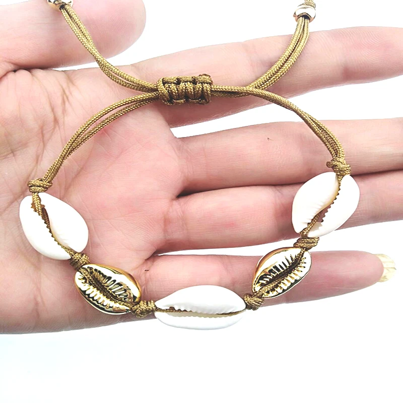 Moda раковина Каури joyeria pulseras для женщин delicalado цвет Оро фарет carcasa encontrar pulsera hecha a mano для женщин al