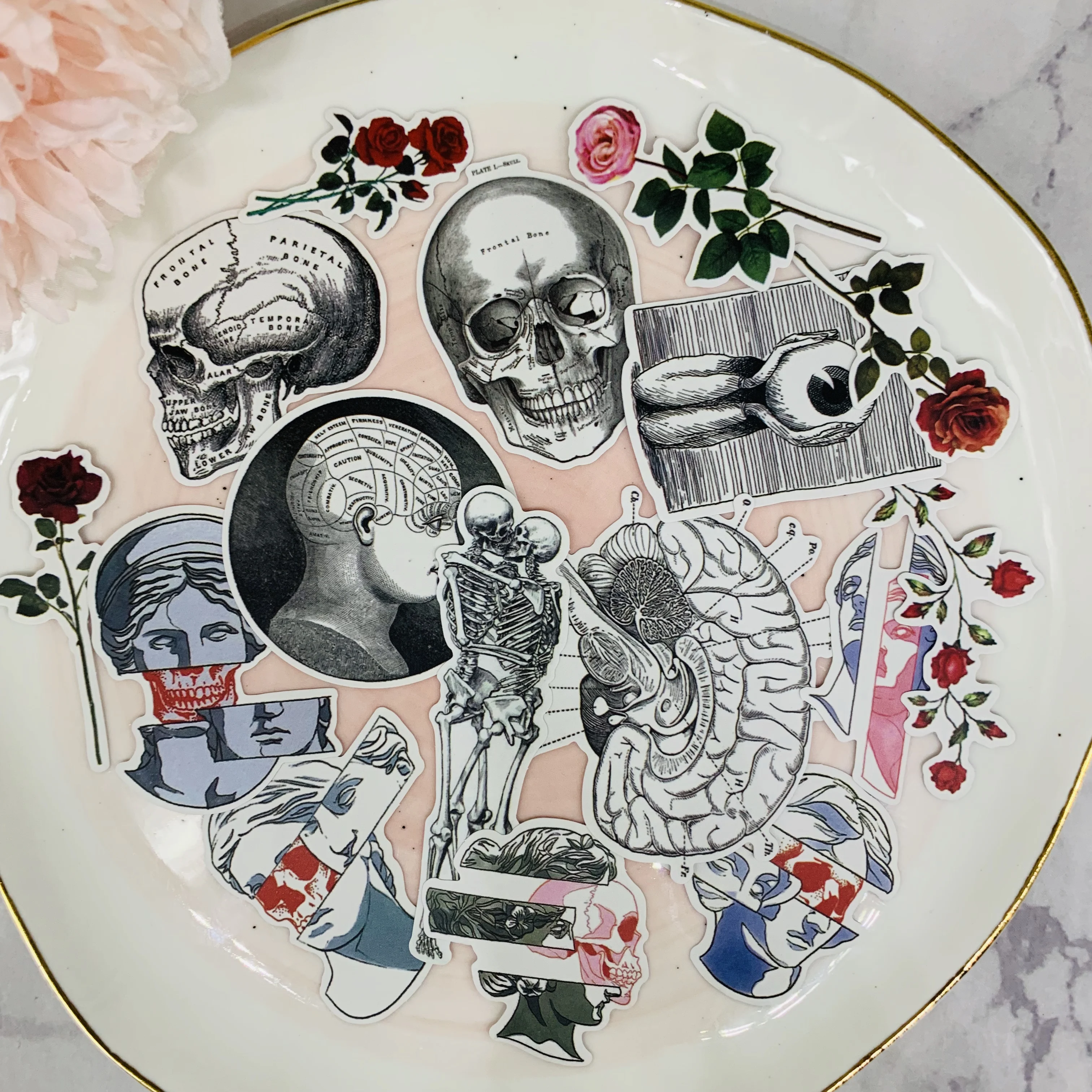 16 шт./упак. Винтаж Death Skull Скелет наклейка сделай сам Скрапбукинг альбом мусор