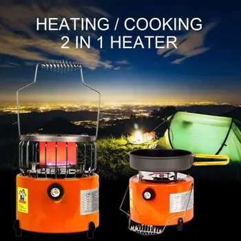 

2 In 1 Camping Stove Portable Safe Low Energy Consumption All Year Round Use Heater Camping stove for Outdoor Winter Use