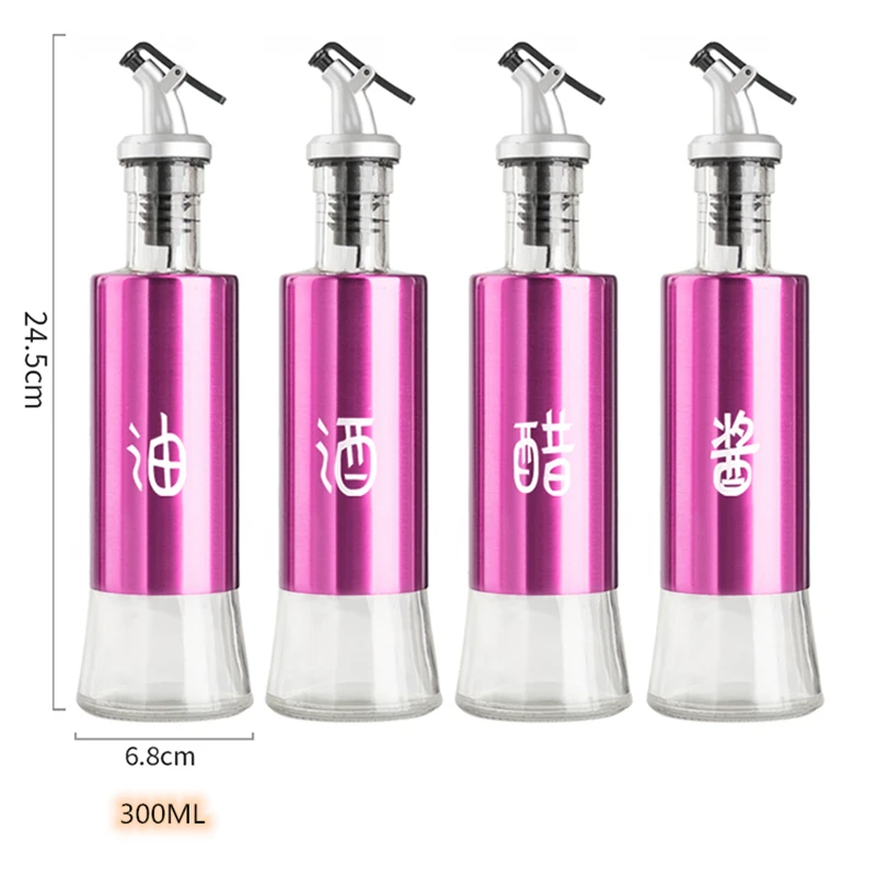200/300ML Pro Cooking Seasoning Bottle Dispenser Sauce Bottle Kitchen Storage Bottles for Oil and Vinegar Olive bottle Container