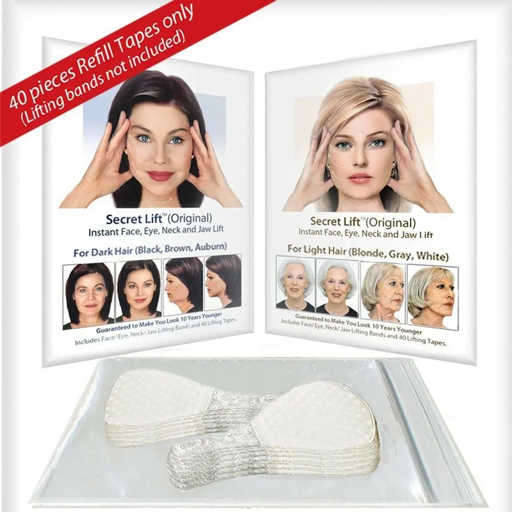 

40pcs Invisible Thin Face Facial Stickers Wrinkle Flabby Skin V-Shape Face Secret Lift Wrinkle Face Tape