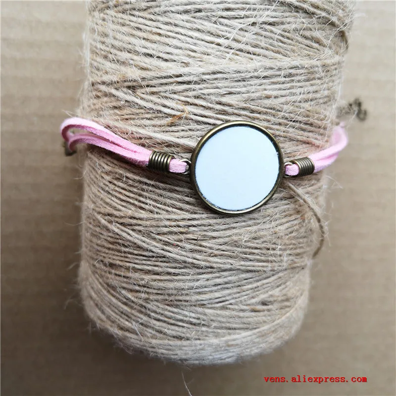 Bronze-pink Сублимационные пустые браслеты для женщин, модные, с горячей печатью, веревочный браслет на заказ, пустые расходные материалы, 6 цветов, 15 шт./лот - Окраска металла: Bronze-pink