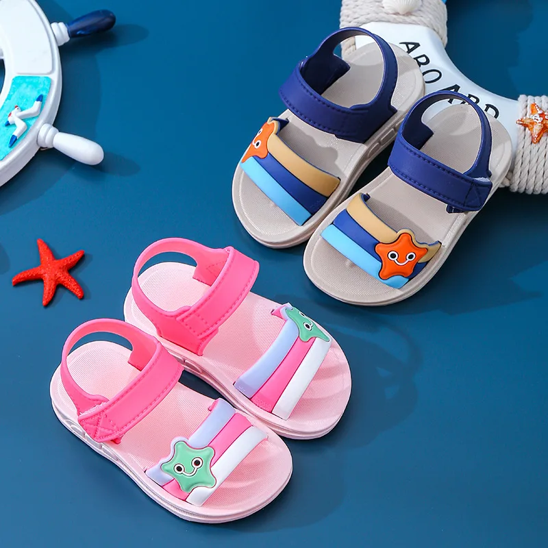 Sandalias antideslizantes de fondo suave para bebés, zapatos de playa para niños de 1 a 3 años, novedad de verano 2021