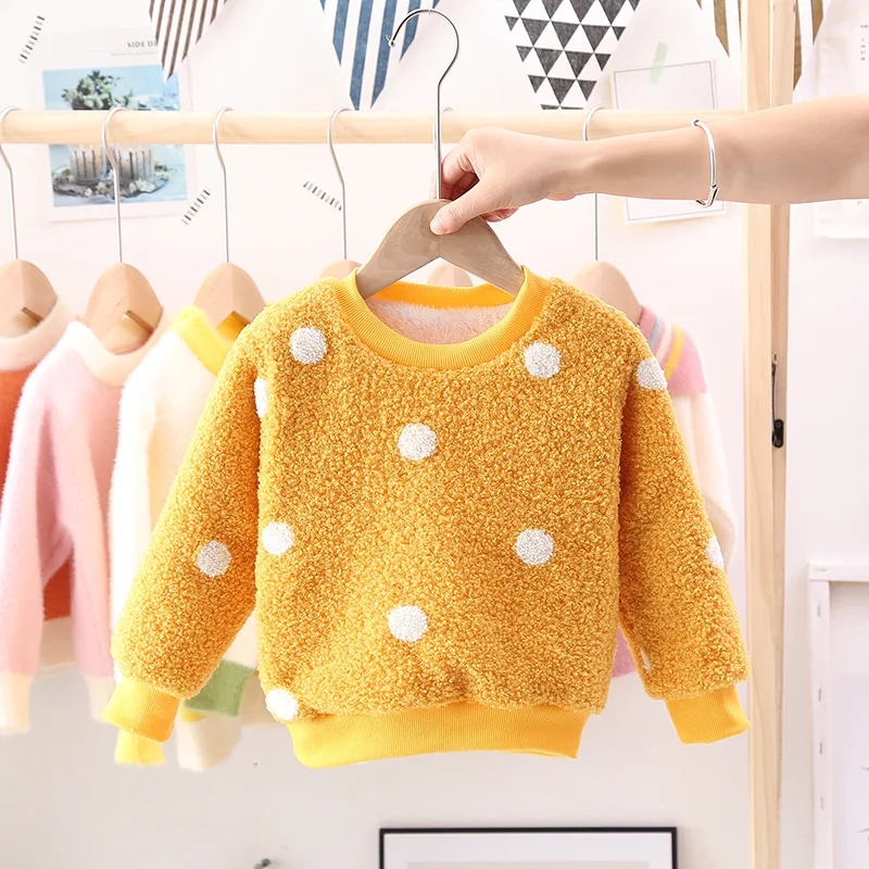 Зимняя одежда для маленьких мальчиков и девочек, бархатный свитер, пальто, одежда для малышей, толстовки на день рождения, детские пуловеры комбинезоны - Цвет: yellow 2