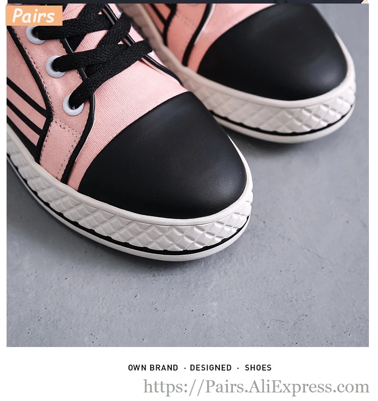 Lace-up Canvas Ladies Shoes Comfortable Rubber Flat Shoes Women Casual Shoes High Top Sneakers Women Flats Autumn Women Shoes PU