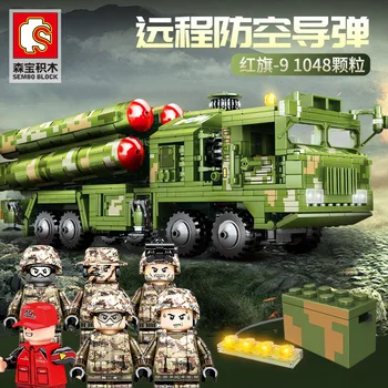 

Sembo Blocks 1048Pcs Long Range Air Defense Missile Building Blocks WW2 Military DIY Light Toys For Children 6 Action Figures