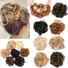 Синтетические гибкие волосы булочки Vurly резинка для волос шиньон эластичные грязные волнистые резинки для наращивания конского хвоста для женщин